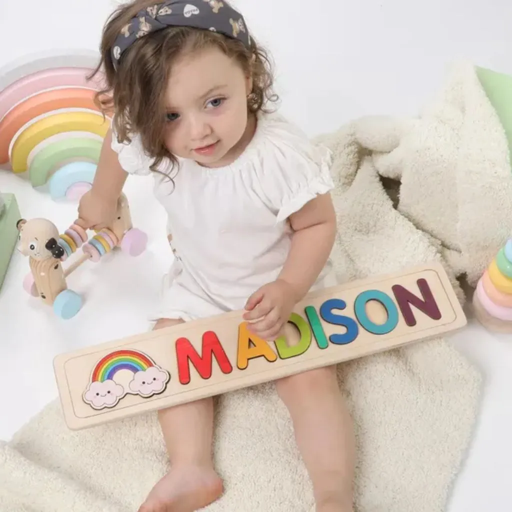 Personalized Name Puzzle | Educational Montessori Toy & Birthday Gift | Custom Wooden Learning Aid for Toddlers
