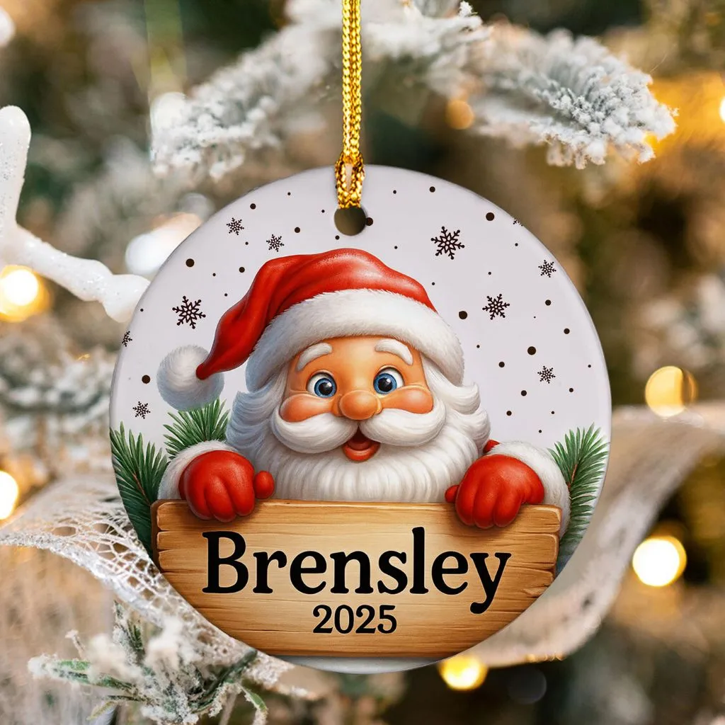 Personalized Santa Christmas Ornament 2025