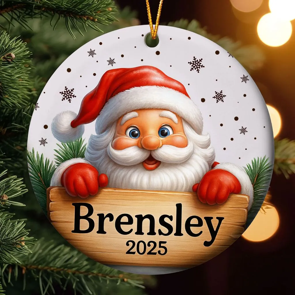 Personalized Santa Christmas Ornament 2025