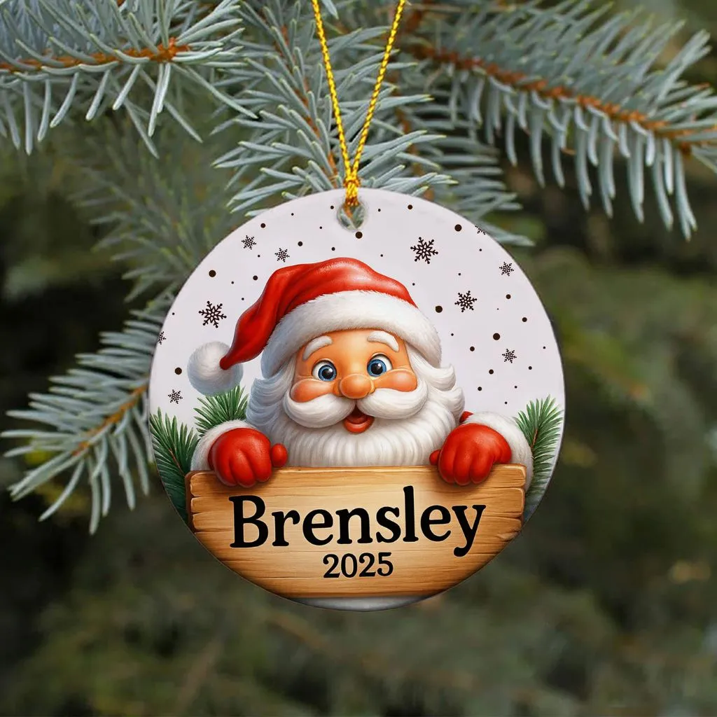 Personalized Santa Christmas Ornament 2025