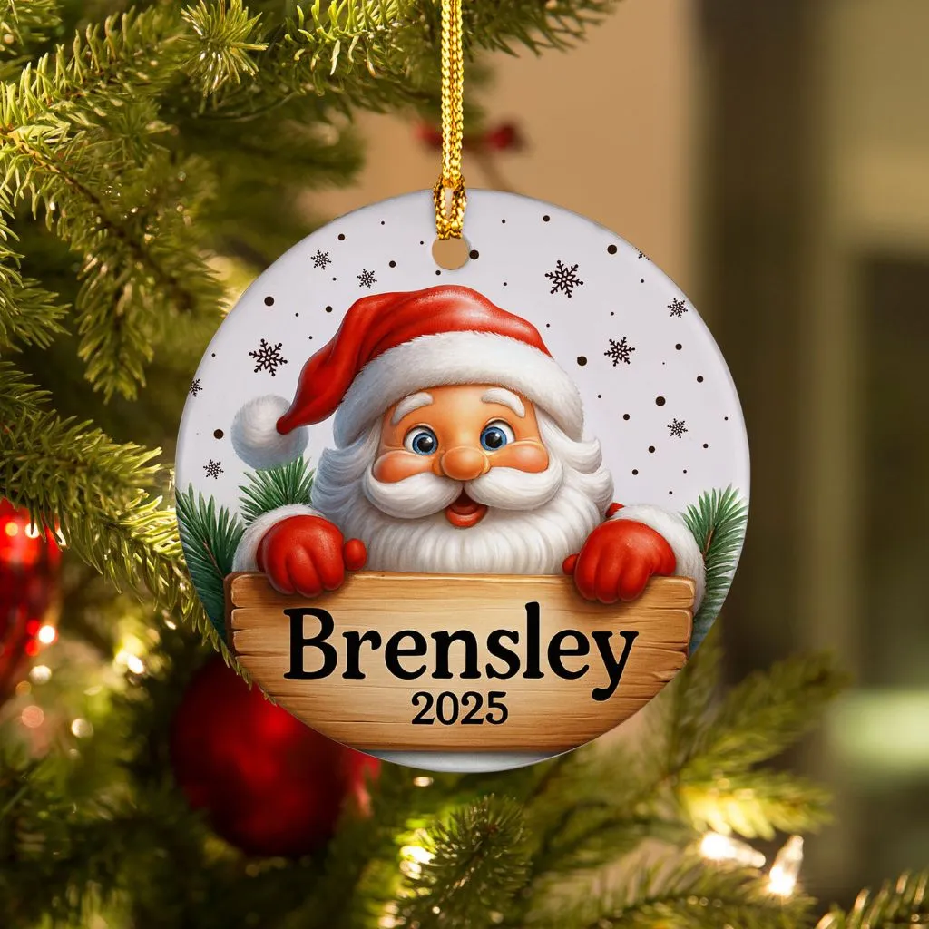 Personalized Santa Christmas Ornament 2025