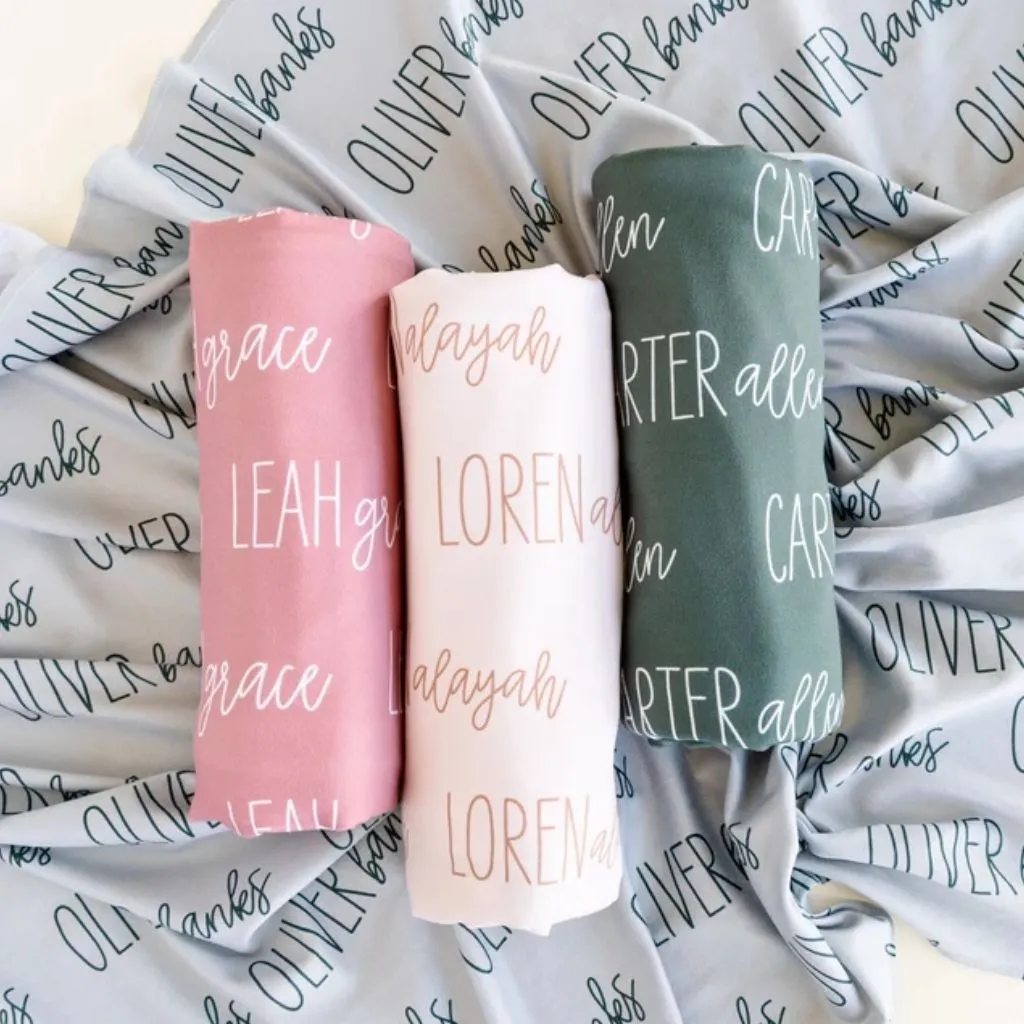 Personalized Swaddle Blanket | Soft Organic Cotton | Custom Baby Shower Gift