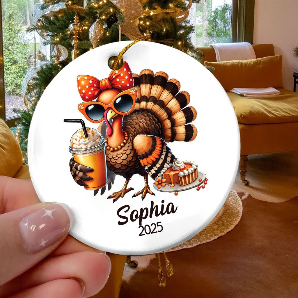 Personalized Turkey Chicken Christmas Ornament