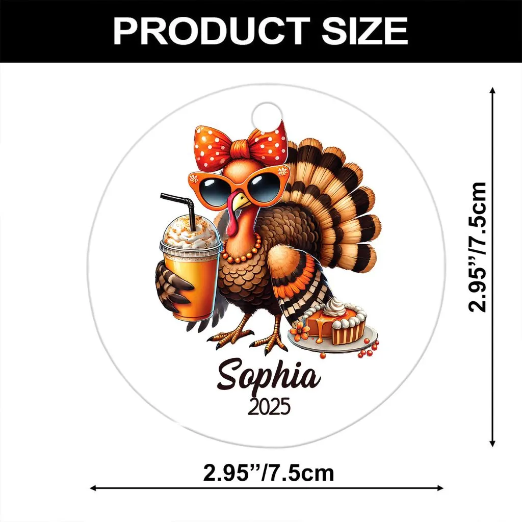 Personalized Turkey Chicken Christmas Ornament