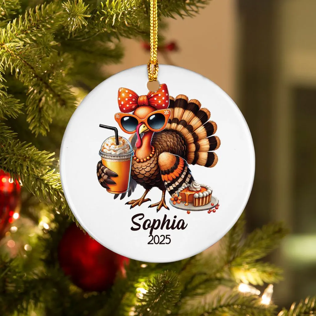 Personalized Turkey Chicken Christmas Ornament