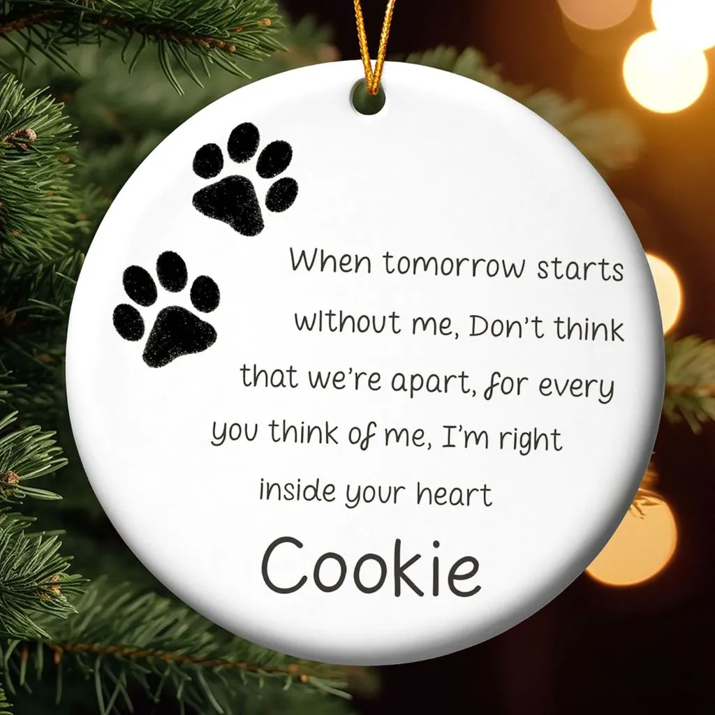 Pet Paw Memorial Ornament | Custom Pet Loss Keepsake | Sympathy Gift for Pet Owners