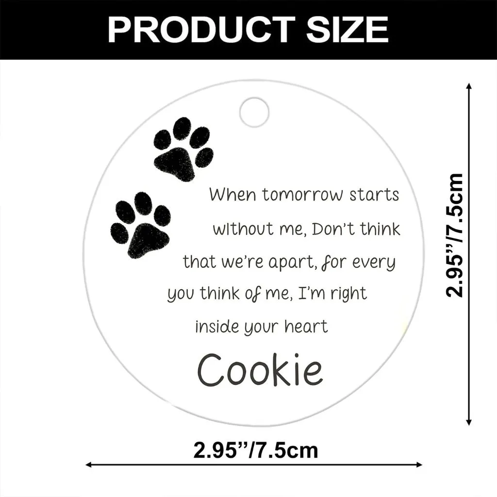 Pet Paw Bauble With Memorial Ornament