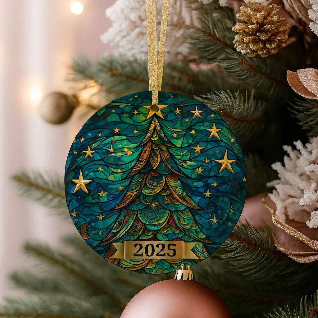 Stained Ceramic Holiday Ornament