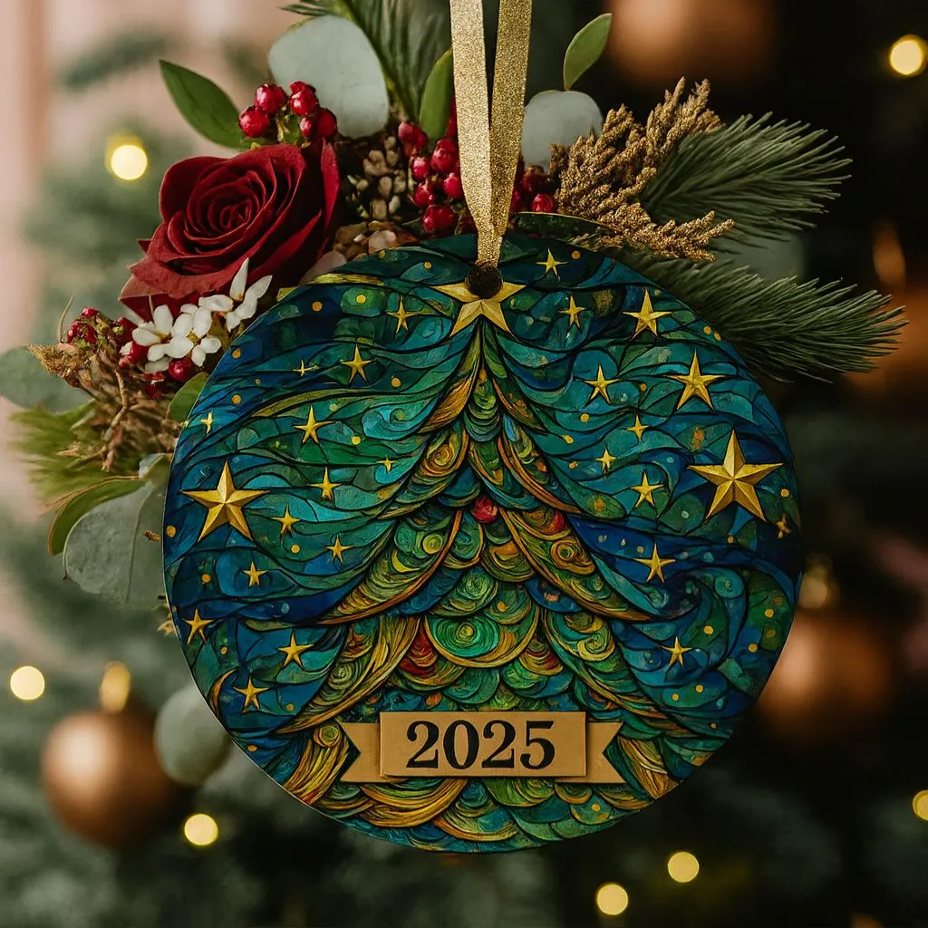 Stained Ceramic Holiday Ornament