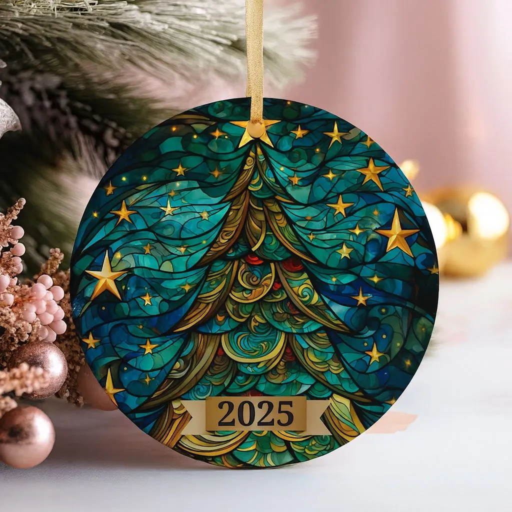 Stained Ceramic Holiday Ornament