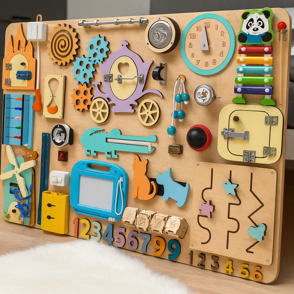 The Curiosity Busy Board for Kids | Educational & Birthday Gift | Wooden Montessori Toy for Kids’ Skill Development