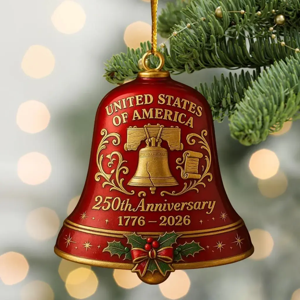 vintage liberty bell christmas ornament