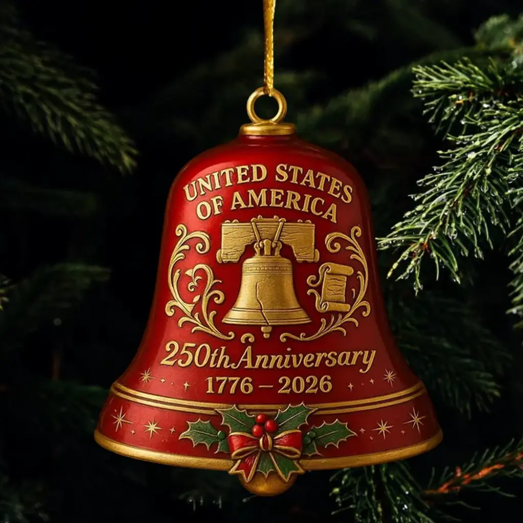 vintage liberty bell christmas ornament
