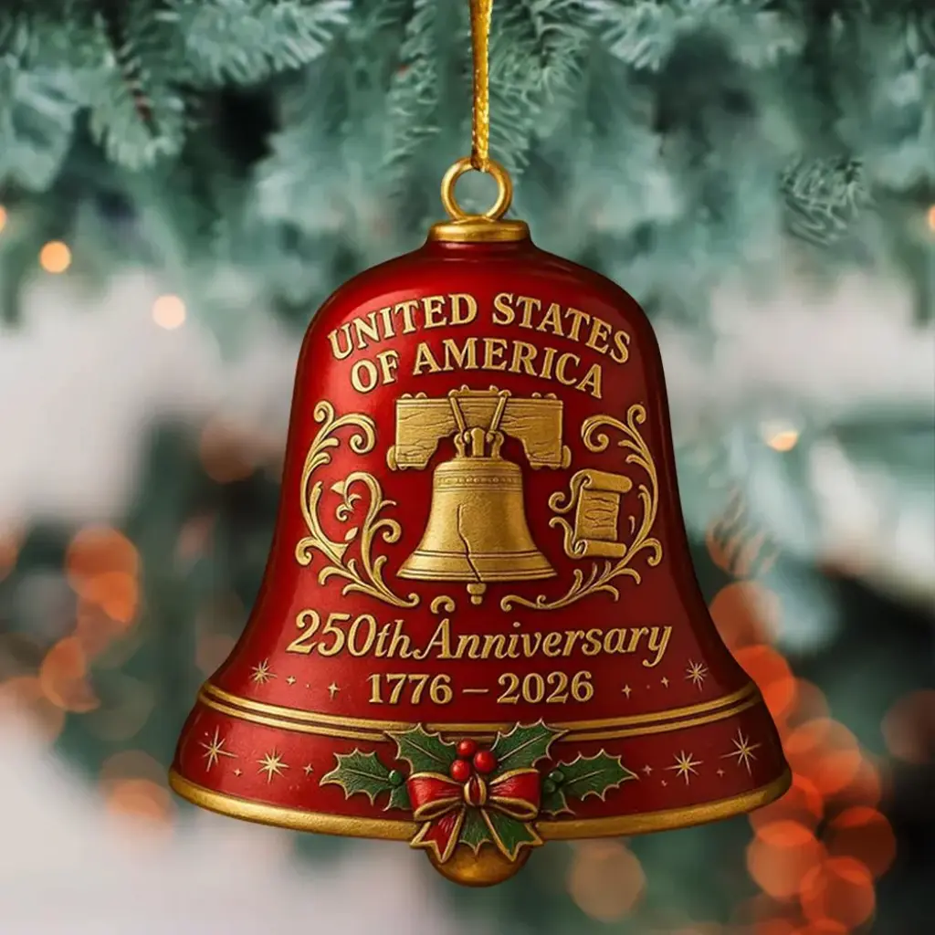 vintage liberty bell christmas ornament