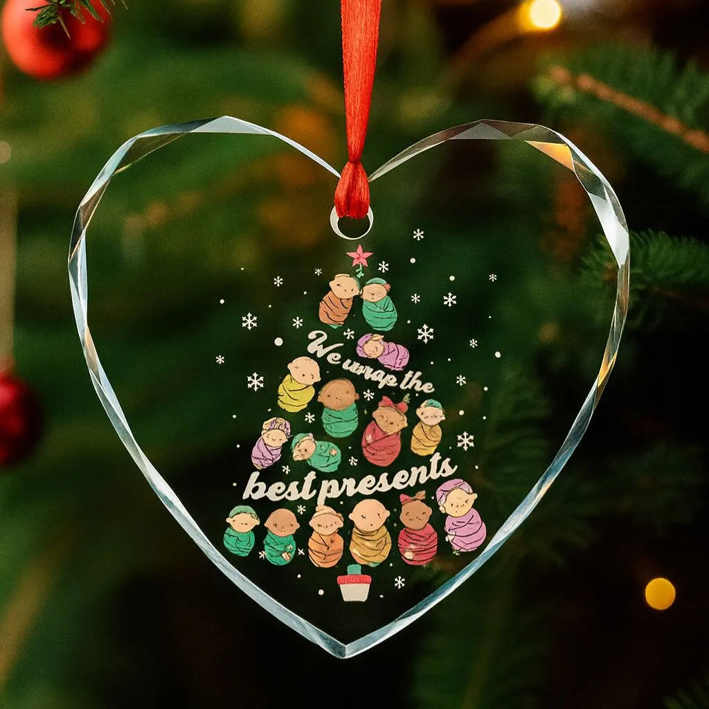 We Wrap The Best Presents Christmas Ornament | Holiday Ceramic Keepsake | Fun Tree Decoration