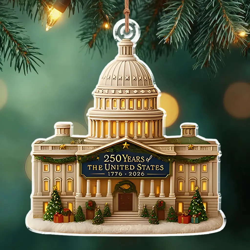 250 Years of America Christmas Ornament | Patriotic U.S. Capitol Keepsake | Celebrate 1776–2026 with a Historical Collectible Gift