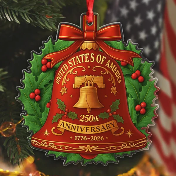 250th Anniversary Liberty Bell Ornament | Commemorating 250 Years of American Freedom 1776–2026 | Patriotic Historical Keepsake