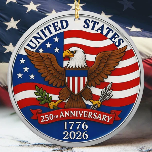 US Bicentennial Collectible 2026 | Limited Edition American Eagle Ornament | 4th of July Patriotic Home Decor