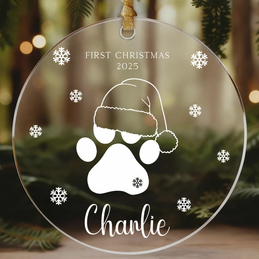 Elegant Acrylic Cat Paw Ornament | Minimalist Pet Ornament 2025 | Unique Gift for Cat Lovers