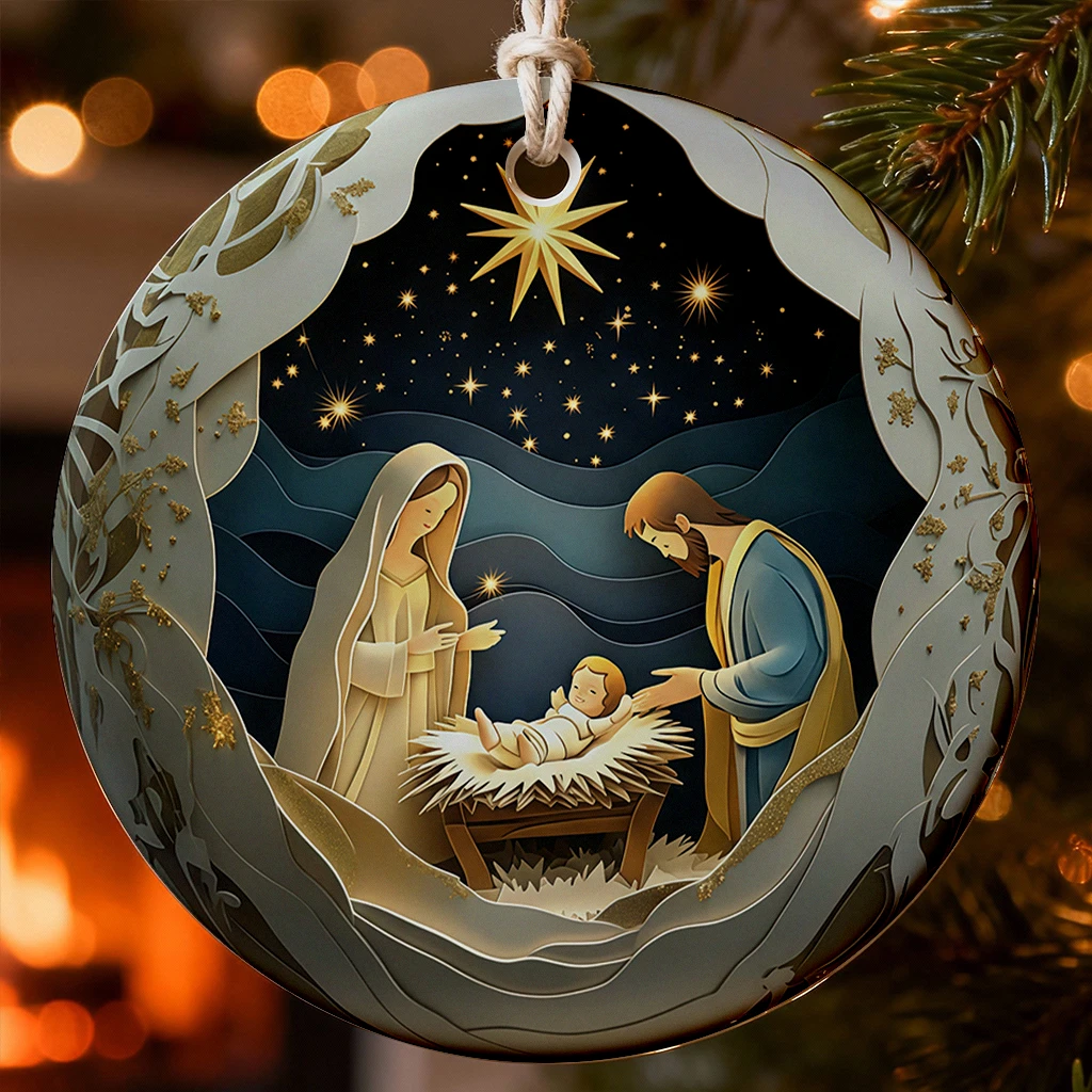 Adoration of the Christ Child Ornament | Beautiful Nativity Scene Christmas Keepsake 2025