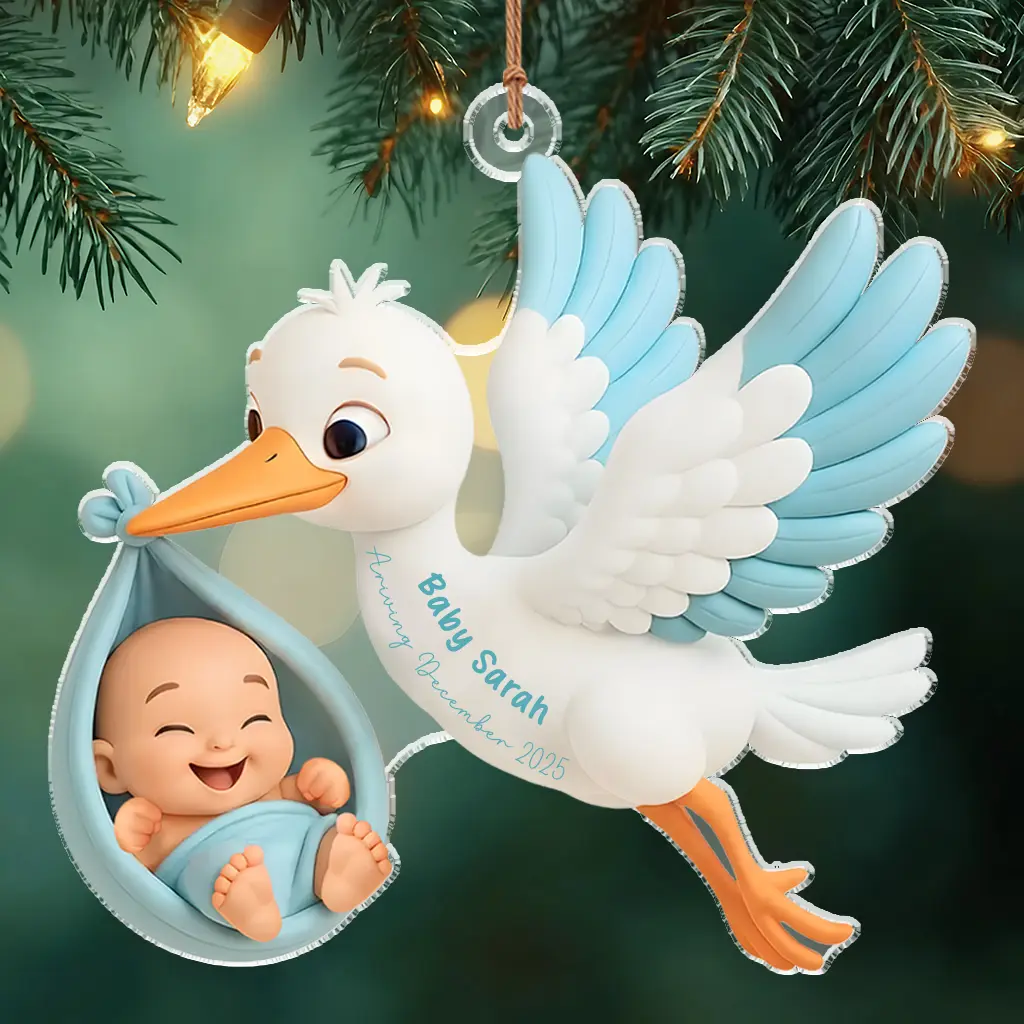 baby boy arrival ornament