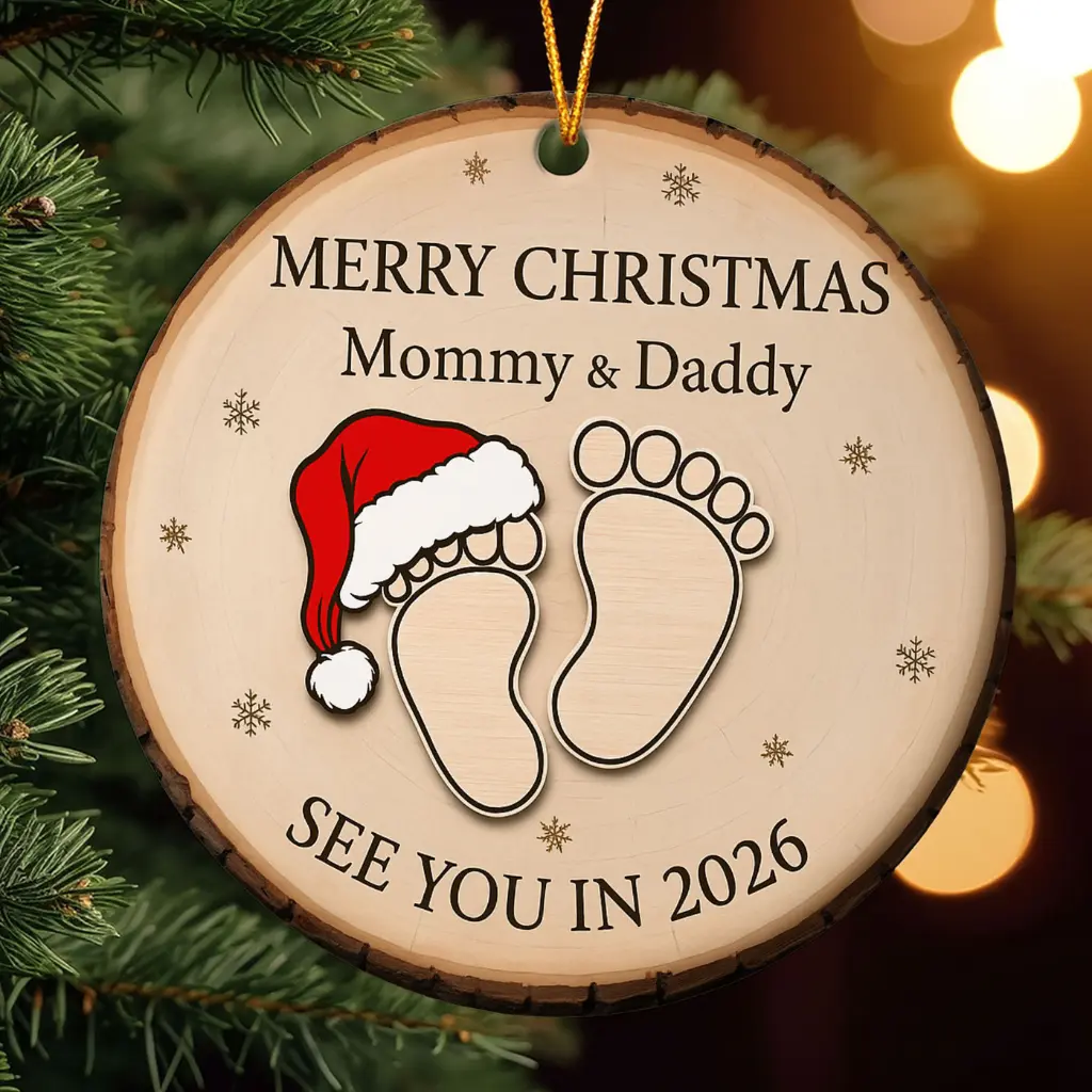 baby feet christmas ornament