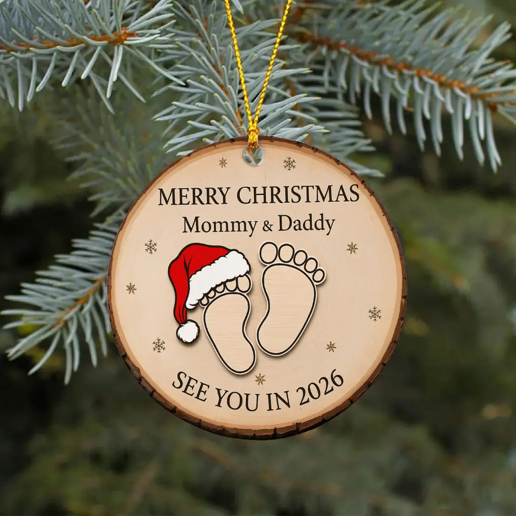 baby feet christmas ornament