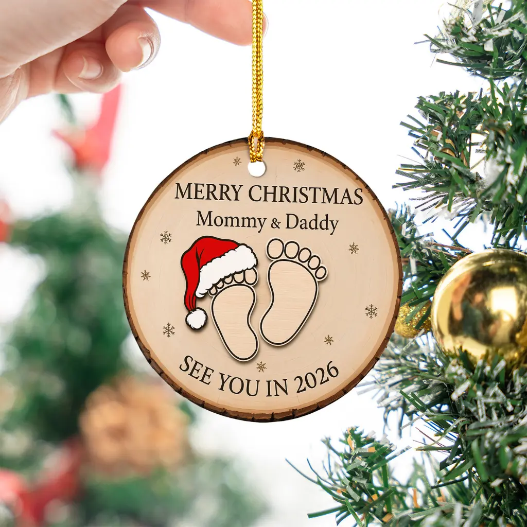 baby feet christmas ornament