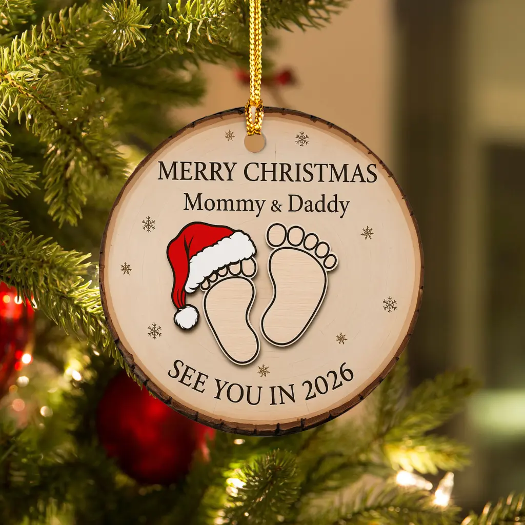 baby feet christmas ornament