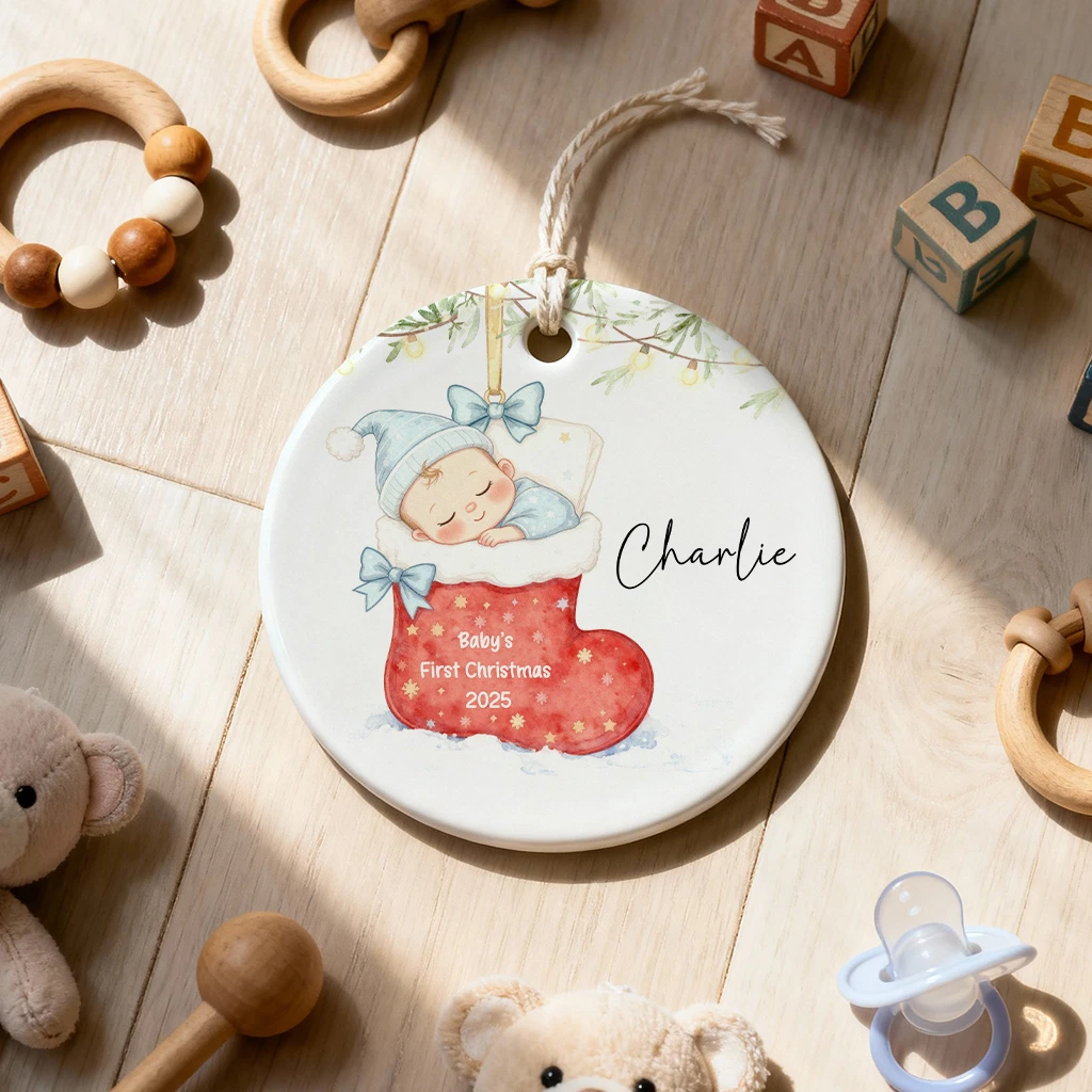 Baby First Christmas Stocking Ornament