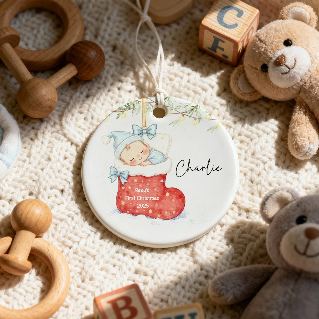 Baby First Christmas Stocking Ornament