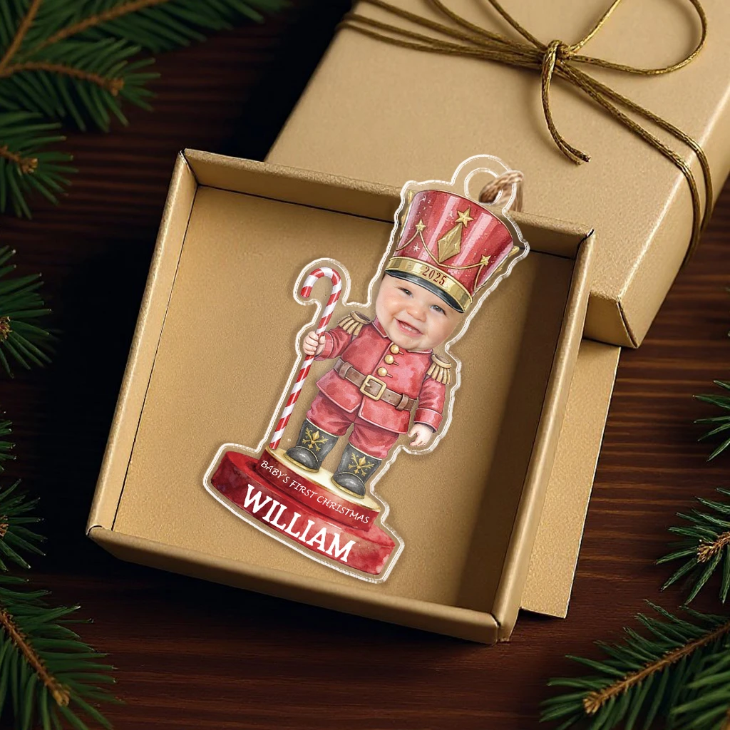 Baby First Christmas Tin Soldier Ornament