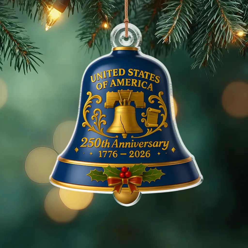 Blue Liberty Bell 250th Anniversary Ornament
