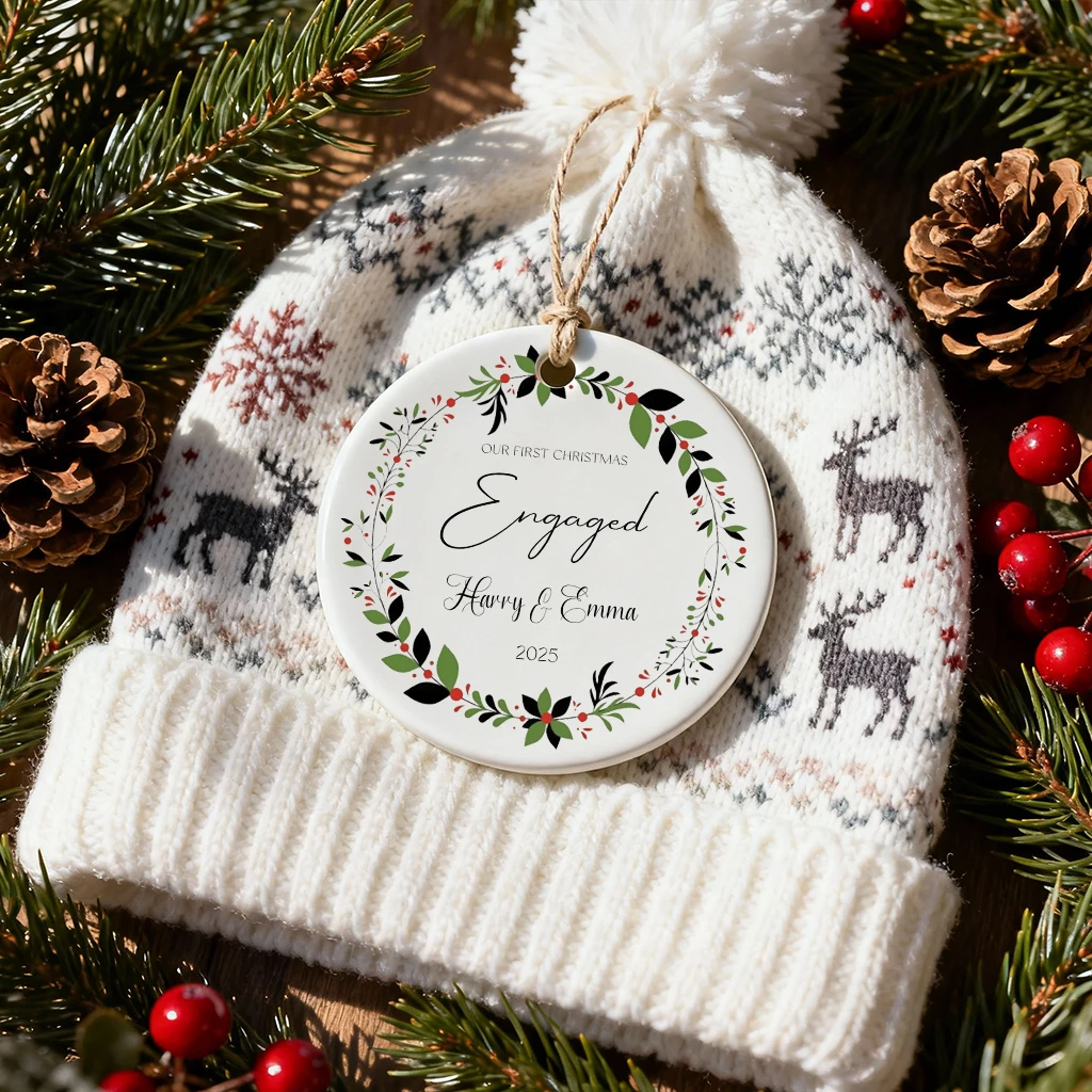 Christmas Berries Engagement Ornament