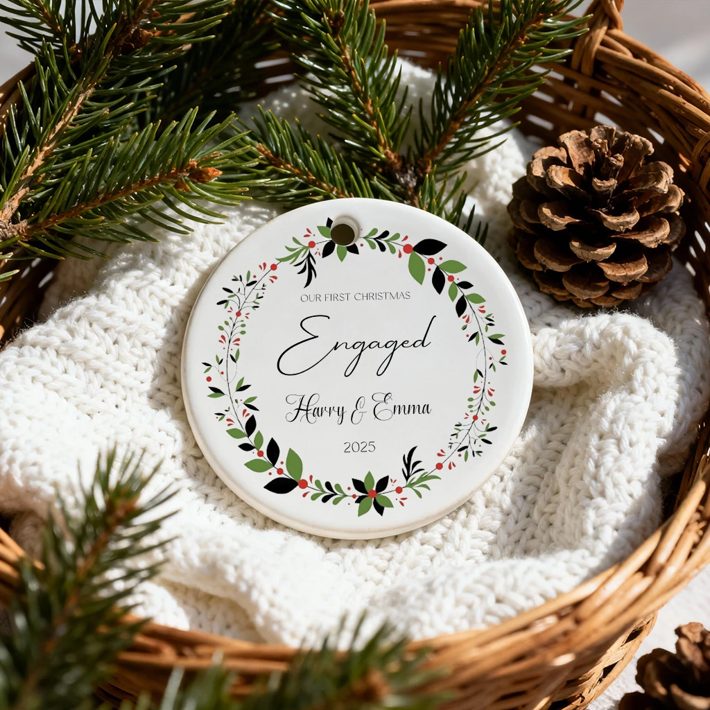 Christmas Berries Engagement Ornament