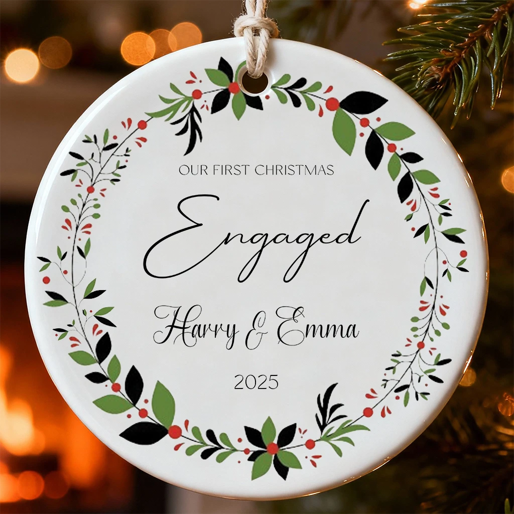 Christmas Berries Engagement Ornament