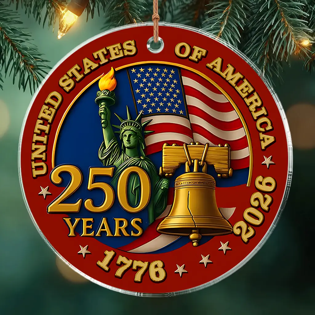Collector Edition 250 Years Ornament | Iconic American Symbols Keepsake | Independence Day 2026 Decoration