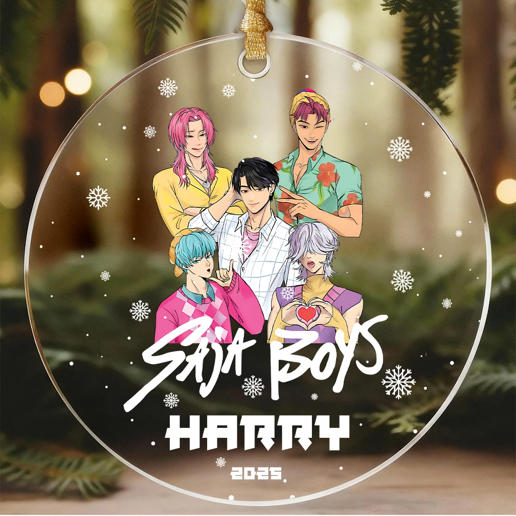 Custom Anime Boys Acrylic Ornament | Personalized Name Christmas Decoration 2025 | Unique Gift for Anime Fans