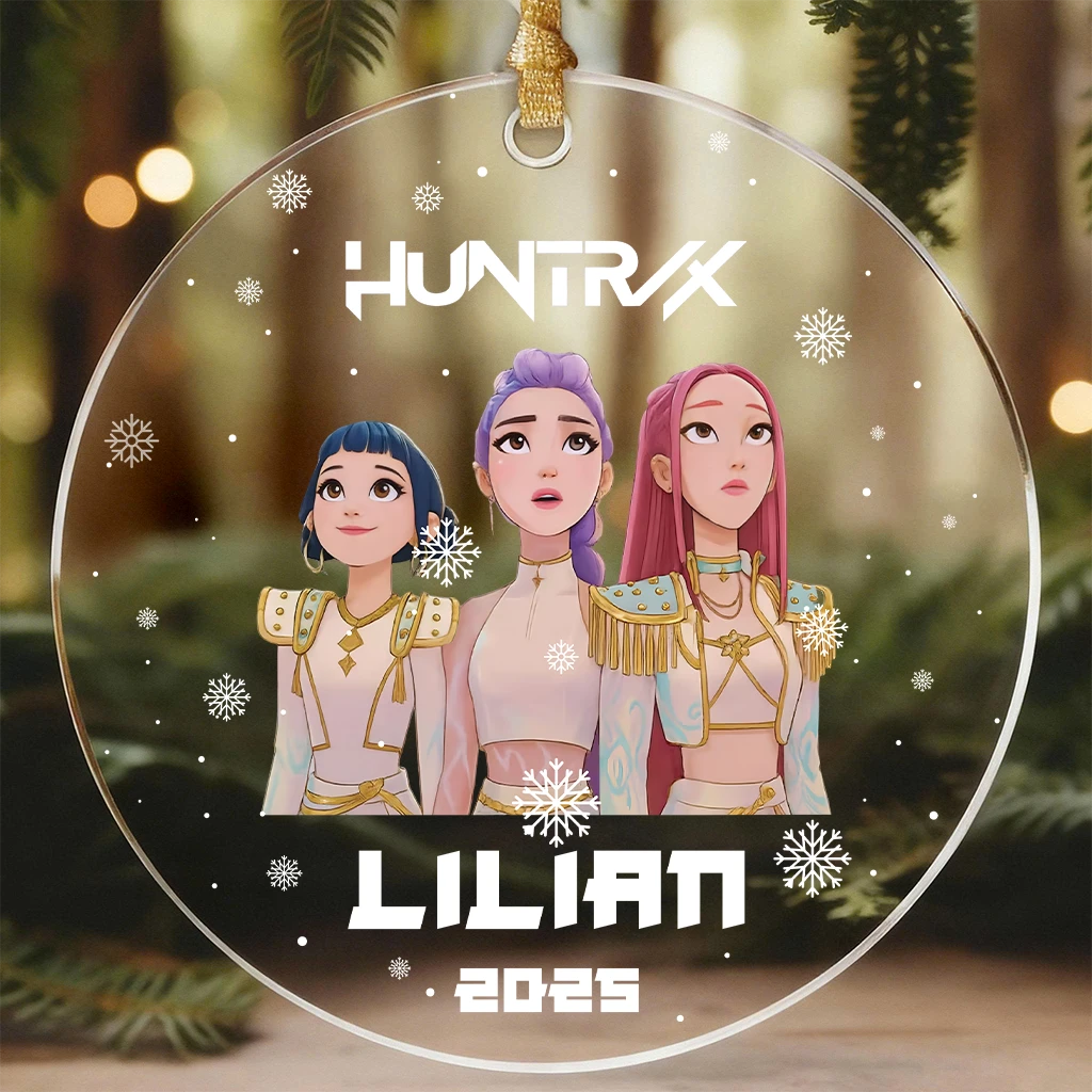 Custom Anime Girl Acrylic Ornament | Personalized Name Keepsake 2025 | Unique Christmas Gift for Anime Fans