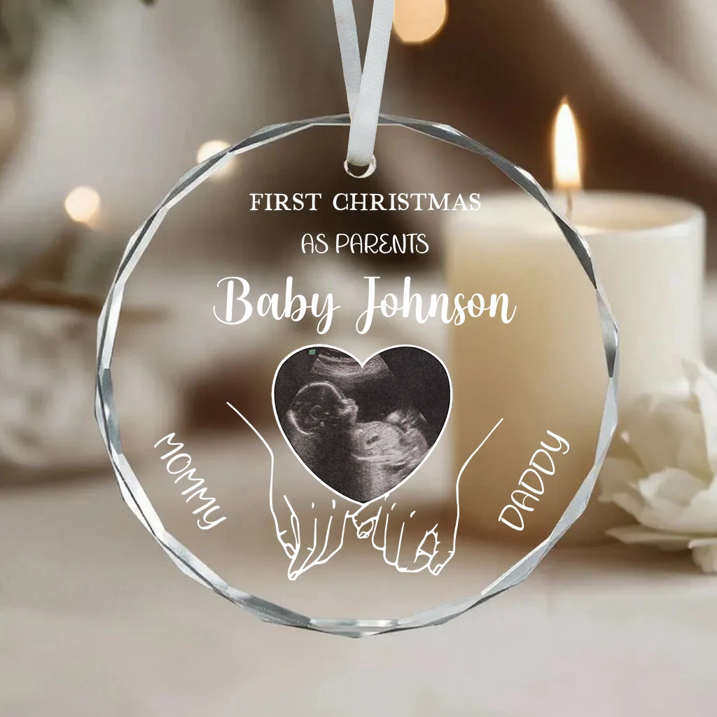 Custom Baby Sonogram Christmas Ornament
