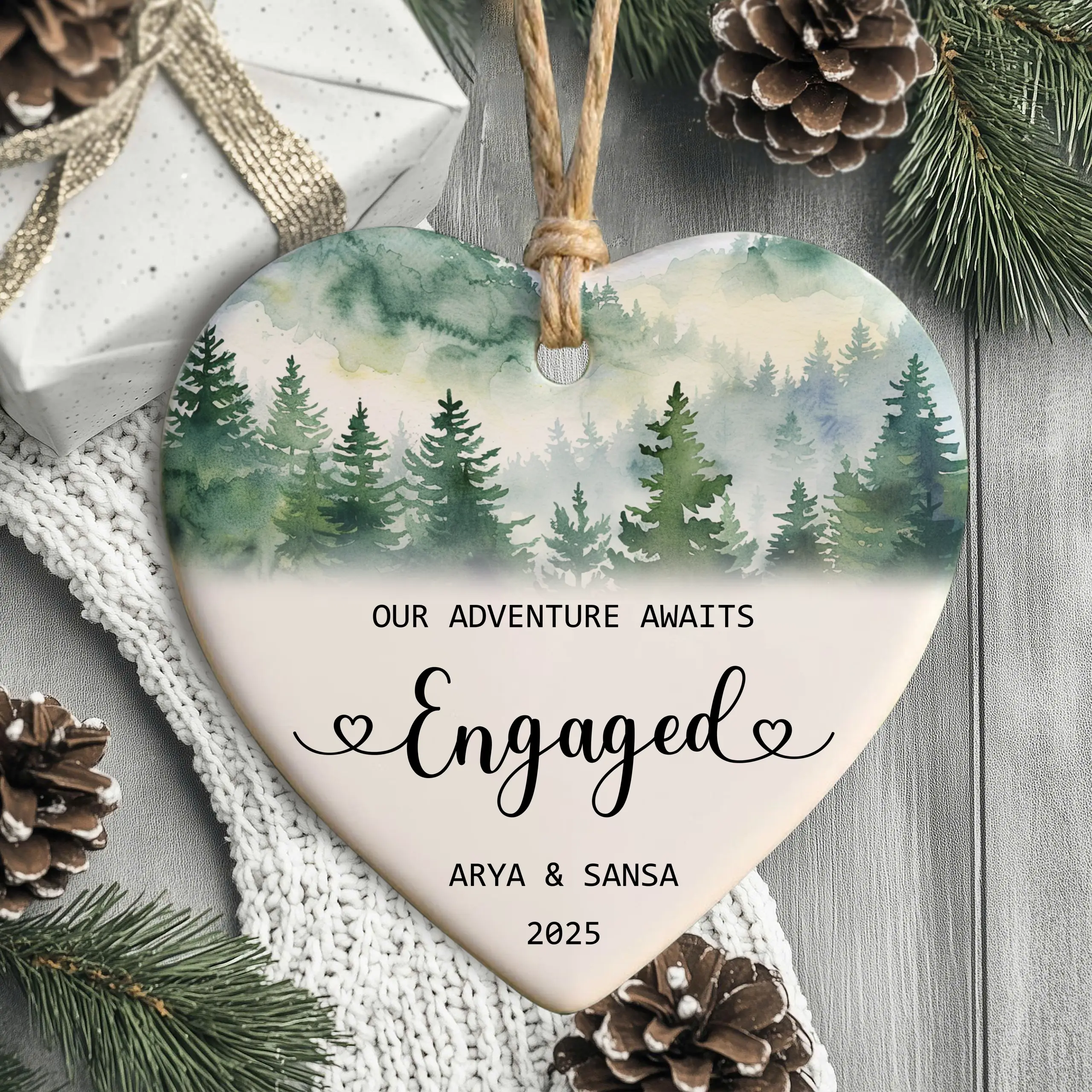 custom engagement ornament