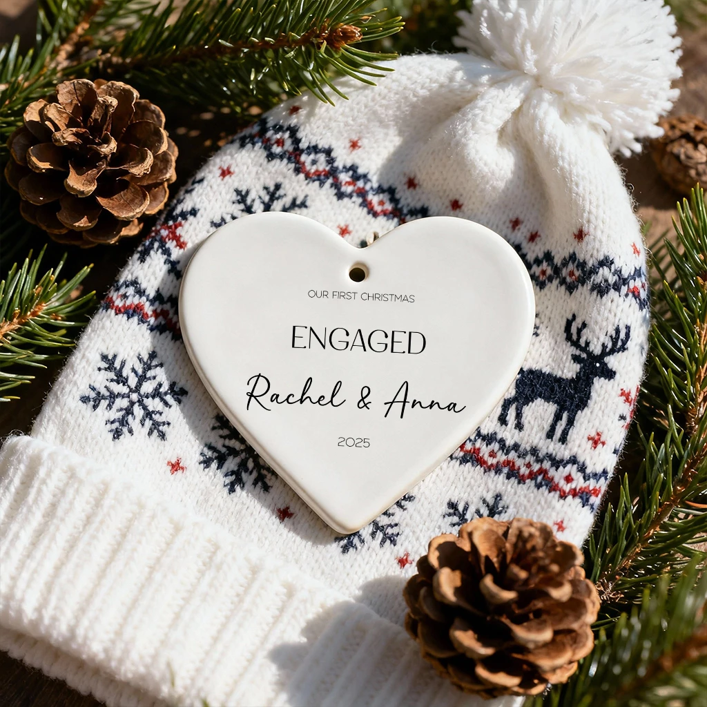 Custom Heart Engaged Ornament