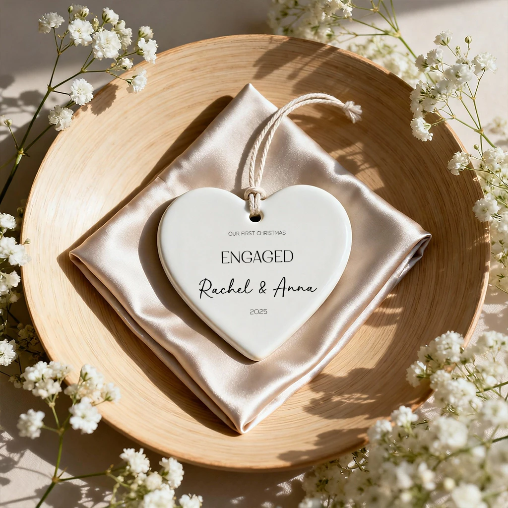 Custom Heart Engaged Ornament