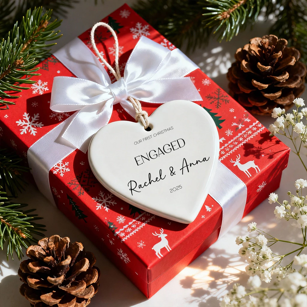 Custom Heart Engaged Ornament