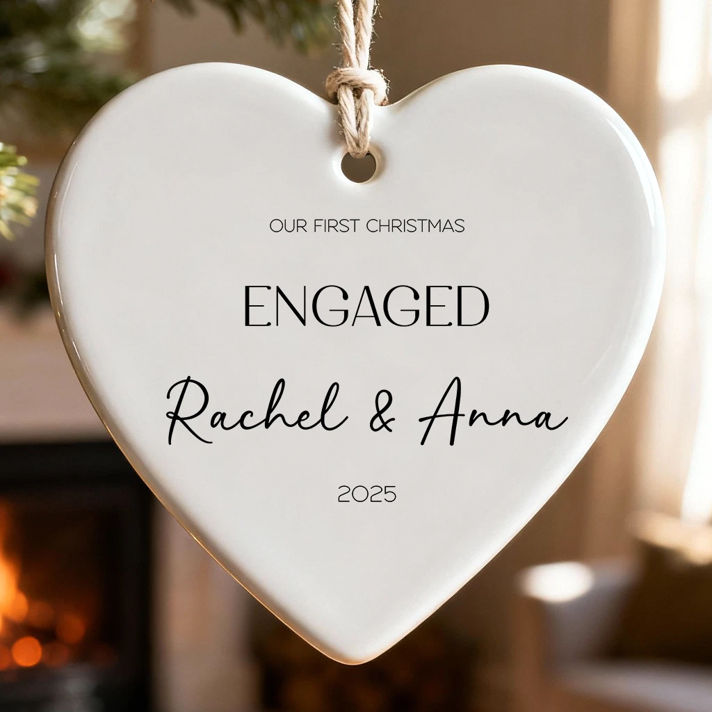 Custom Heart Engaged Ornament