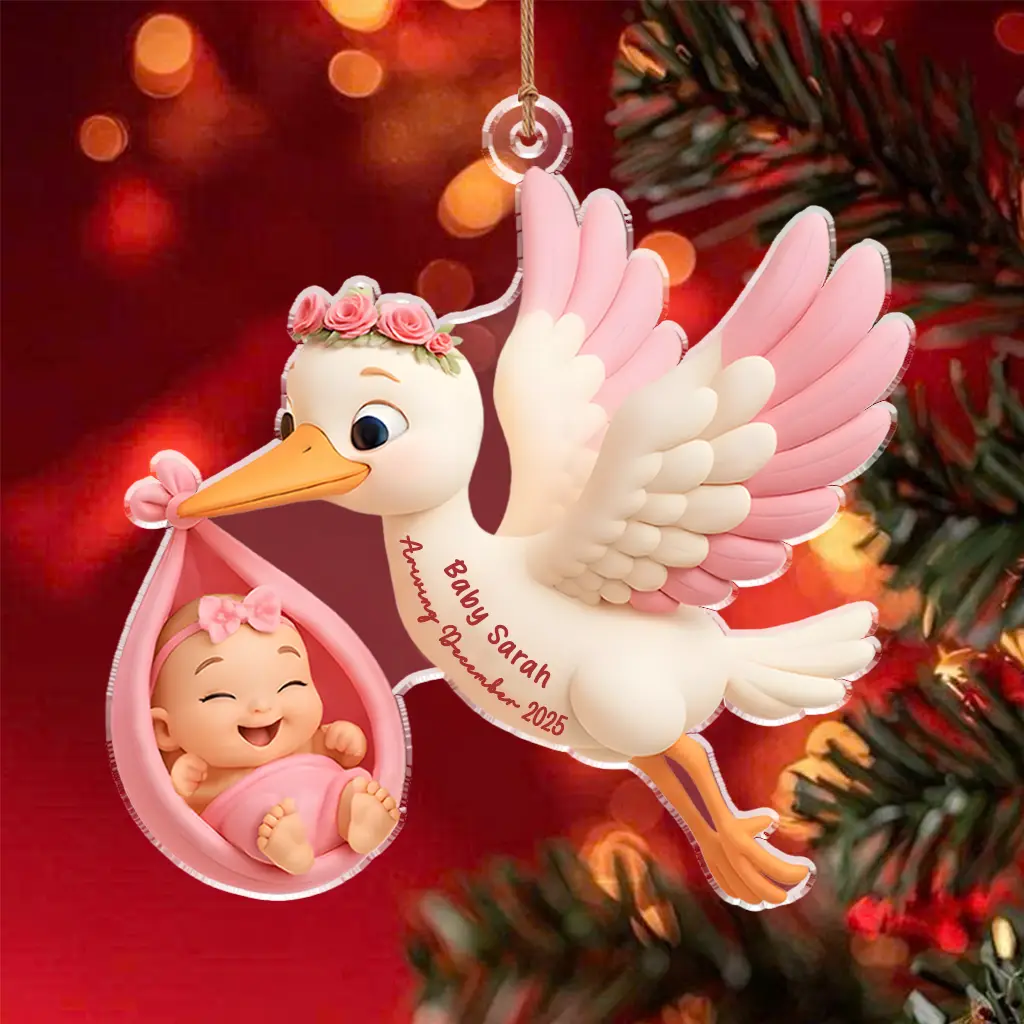 Custom Name Baby Arrival Ornament 2025