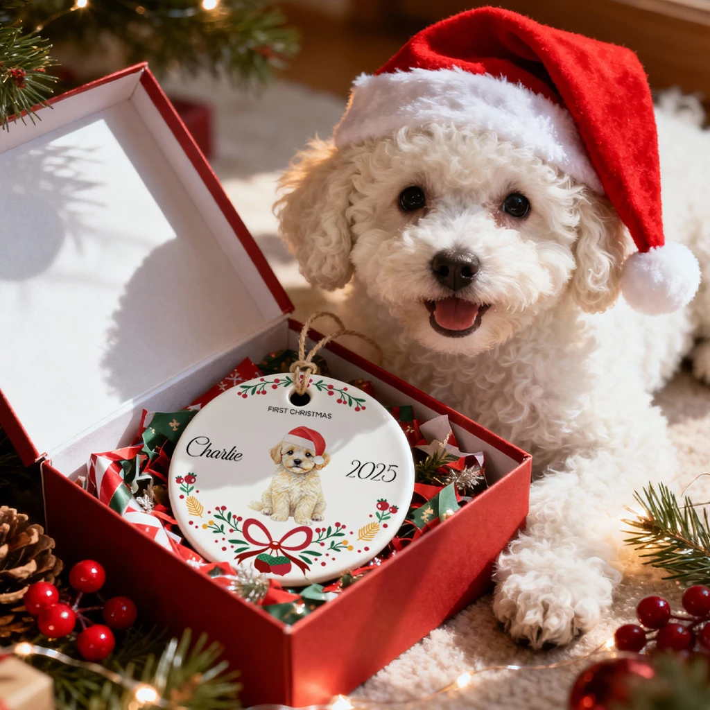 Dog Scandinavian Christmas Ornament 2025