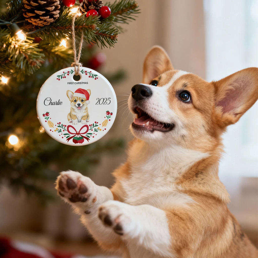 Dog Scandinavian Christmas Ornament 2025