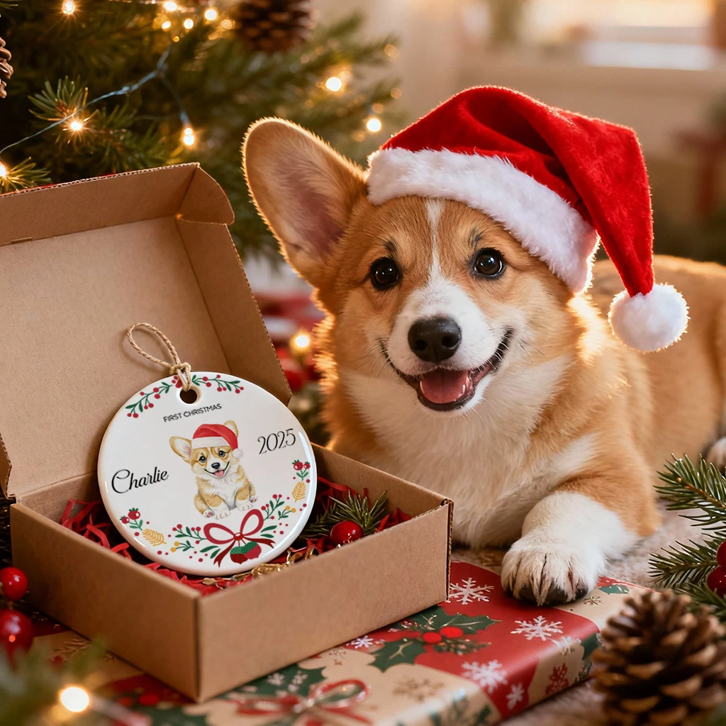 Dog Scandinavian Christmas Ornament 2025