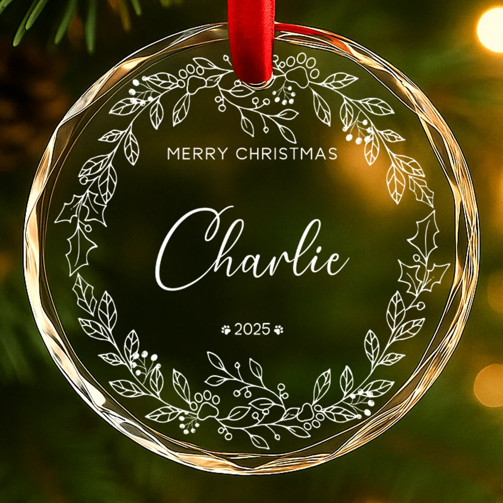 Engraved Merry Christmas Glass Ornament | 2025 Holiday Keepsake | Perfect Christmas Decoration